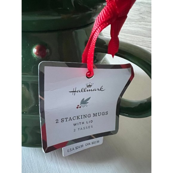Hallmark Christmas Tree Stacking Mug Coffee Cup Mug Stackable Ceramic 10”Tall - Picture 4 of 7